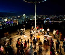 The Sands SkyPark at Marina Bay Sands offers amazing views of Singapore’s city skyline. // © 2011 Marina Bay Sands